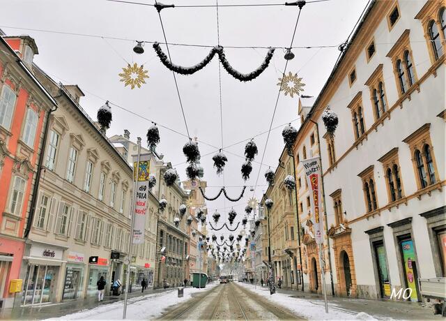 Schneefall, Graz, Herrengasse