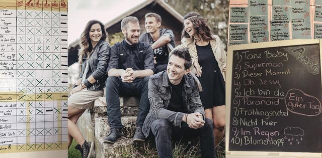 Egal ob auf der Bühne oder im Proberaum: Ohne Listen geht bei der Leonhofner Familienband "Amon" nichts.  | Foto: Belinda Prigl/Amon
