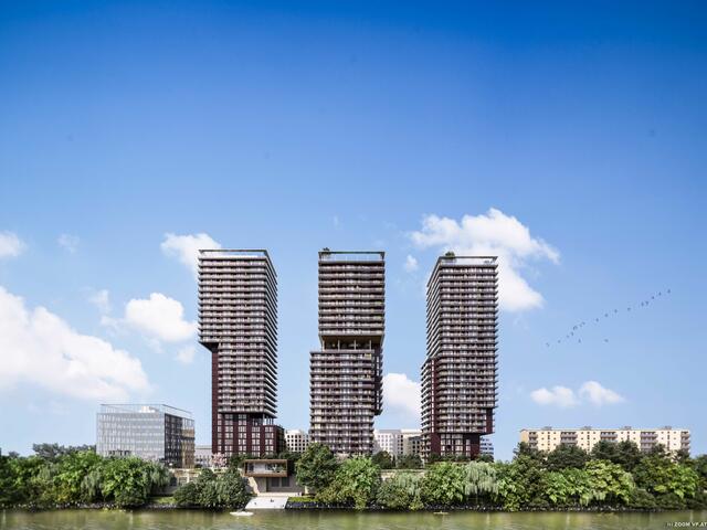 Auf 73.000 Quadratmeter Nutzfläche sollen ab Mitte 2021 rund 500 Wohnungen sowie 12.000 Quadratmeter Büroflächen in den „TrIIIple Tower“ in Wien zur Verfügung stehen | Foto: ZOOM VP