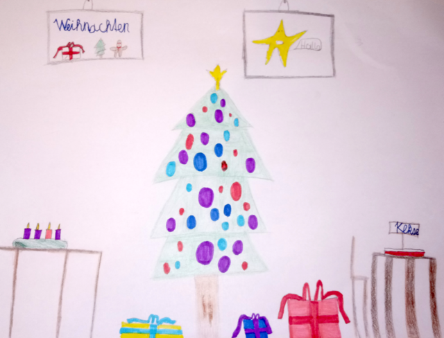 Marie ist 9 Jahre alt und hat uns dieses schöne weihnachtliche Bild geschickt.