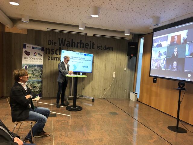Bei der Hybrid-Pressekonferenz kamen digital und real Bürgermeister, Firmenchefs und Pressevertreter im Wirtschaftsraum Weiz-St.Ruprecht zusammen.