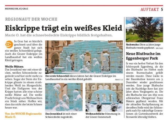 Eiskrippe trägt ein weißes Kleid!