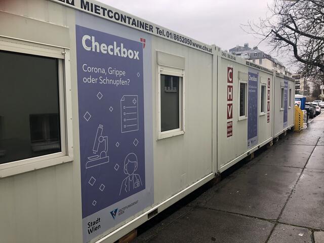 Die mobile "Checkbox" in der Mehlführergasse 16 steht bereits. Eine zweite in Liesing ist noch in Vorbereitung. | Foto: Berger