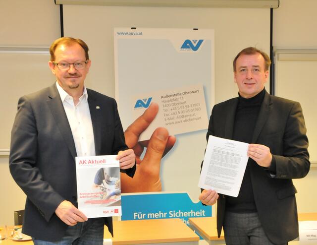 Gemeinsamer Entschließungsantrag für mehr Schutz am Arbeitsplatz im Bereich der Krebsbekämpfung: Rudolf Silvan und Christian Drobits | Foto: Eva Maria Kamper