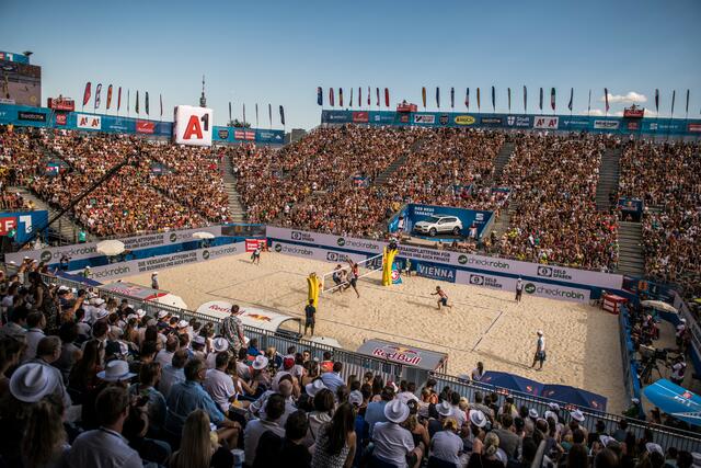 Insgesamt besuchten 2019 über 95.000 Menschen das Beachvolleyball-Event in Wien.