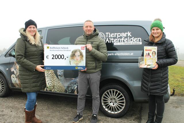 Barbara Laher, Markus Pichler und Jasmin Gierlinger vom Tierpark Altenfelden.