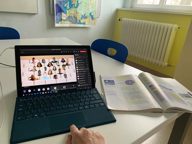 Ein Bild vom Distance Learning: Unterricht via Microsoft Teams am Europagymnasium Baumgartenberg. | Foto: Europagymnasium Baumgartenberg