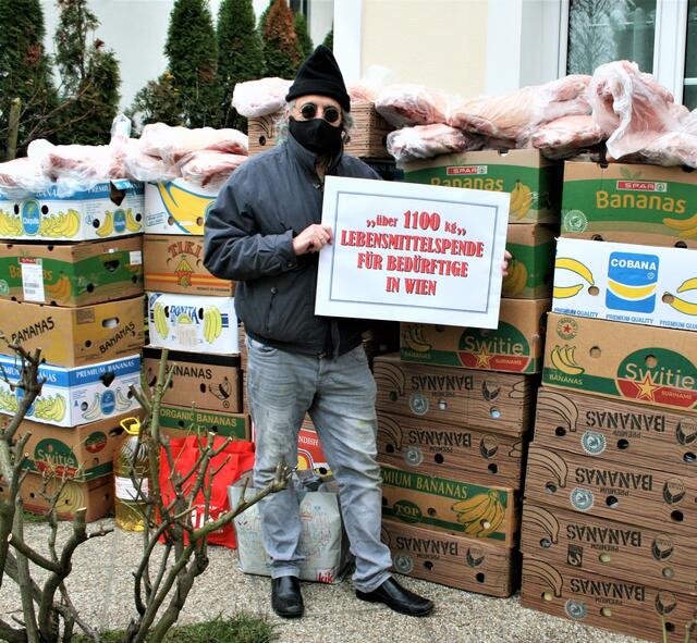 Über 1100 Kilogramm an Lebensmitteln wurden für Bedürftige in Wien gespendet.
