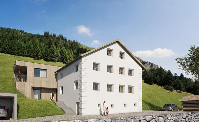 So soll das neue „Haus SPESCHA“ nach der Fertigstellung bis zum März 2022 aussehen. | Foto: Renderwerk
