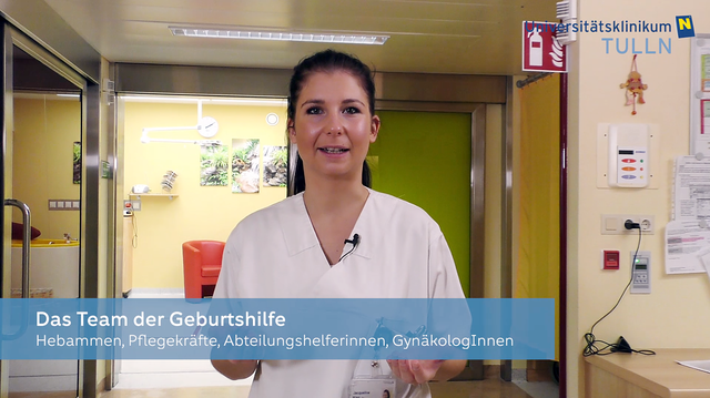 Hebamme Jacqueline Kien führt gemeinsam mit Ihren Kolleginnen und Kollegen durch die Geburtshilfliche Abteilung im Universitätsklinikum Tulln.
 | Foto: Universitätsklinikum Tulln