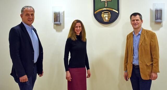 Parteiobmann Bürgermeister Christian Mader, Vizebürgermeisterin Claudia Breitwieser und Roman Braun (v.l.). | Foto: Gemeinde Schalte