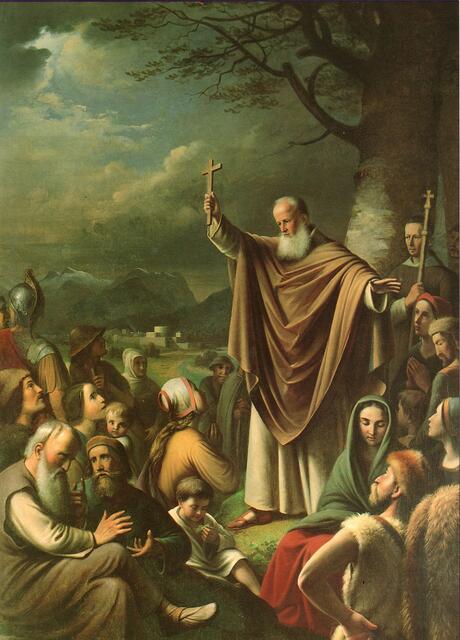 Der heilige Severin, Gemälde von Sebastian Stief (1863). | Foto: Oskar Anrather