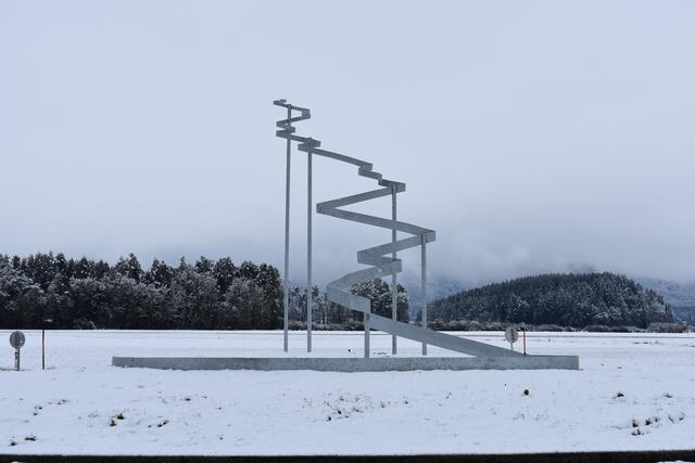 Die neue Skulptur "Wanderlust" beim Kreisverkehr Mahle/BMTS in St. Michael ob Bleiburg