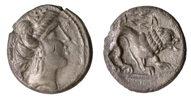 Zwei von vielen Fundstücken: Keltische Silbermünzen (2./1. Jahrhundert v.Chr.) von der Hohen Birga
 | Foto: F. M. Müller, Universität Innsbruck