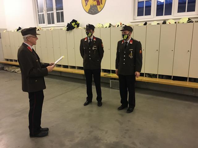 Angelobung des neuen Kommandanten und Stellvertreter der Feuerwehr Rattersdorf. | Foto: Martin Reidl