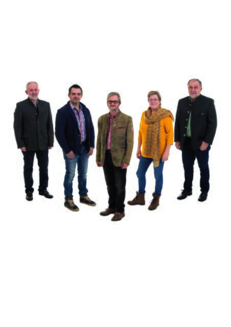 Die Kandidaten der SPÖ Bauern: Alfred Steiner, Gerhard Strempfl, KR Wolfgang Raith, Ingrid Gross und Herbert Thier. (v.l.)