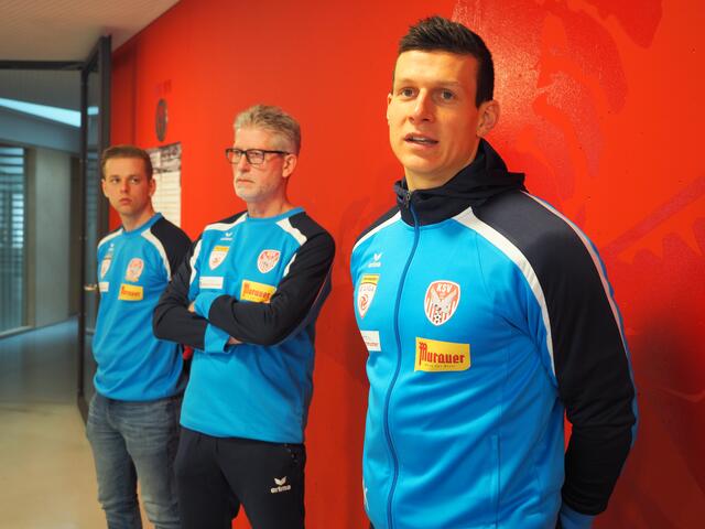 Pressegespräch zur KSV-Akademie: Kevin Schreiner, Karl Heinz Kubesch, Florian Maierhofer (v.l.). | Foto: Gaube