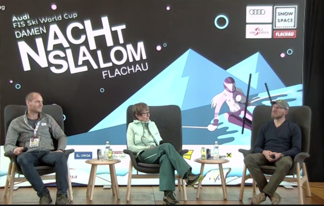 Michael Walchhofer, Annemarie Moser-Pröll und Hermann Maier (v.l.) standen in einer Online-Pressekonferenz via Live-Stream Rede und Antwort.