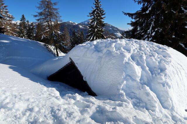 die Lugger Hütte sieht man fast nicht mehr