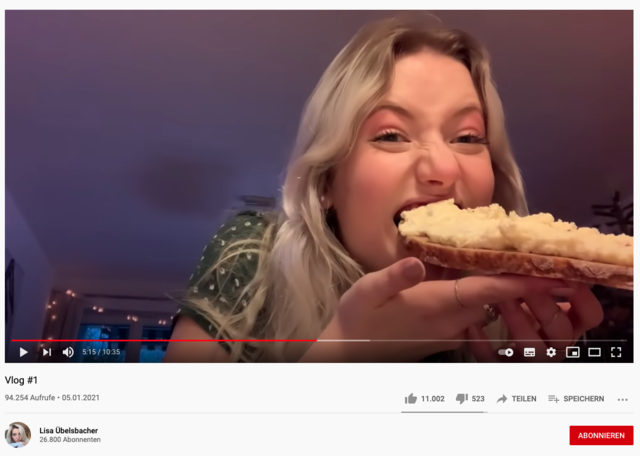 Mit ihrem Vblog #1 landete die Braunauerin Lisa Übelsbacher auf Anhieb auf Platz 1 der YoutTube-Trends.