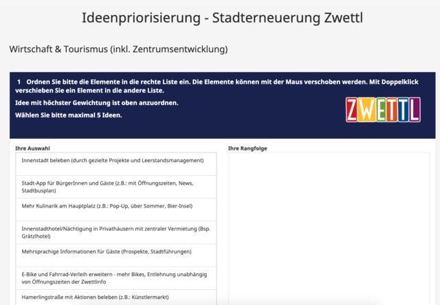 Jeder Bürger kann seine Meinung zur Stadterneuerung mittels Online-Abstimmung noch bis Sonntag, 17. Jänner 2021, einbringen.