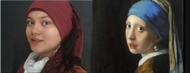 Das Mädchen mit dem Perlenohrgehänge von Jan Vermeers mit Najla