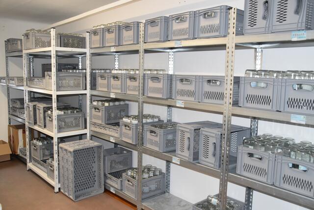 Das Glasflaschen-Lager