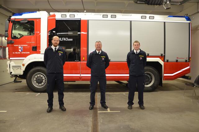 KdT Stv. OBI Schlaffer Michael, Kdt HBI Kornberger Thomas, Verwalter OV Kornberger Daniel