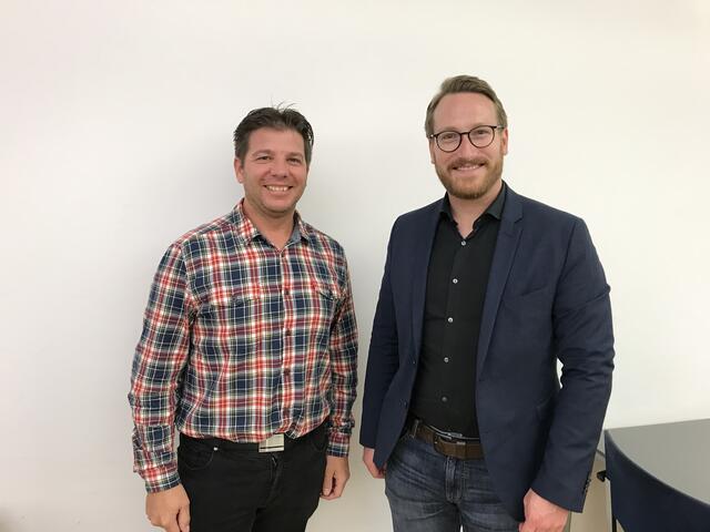 v.l. Mario Strigl (stv. ÖGB Regionalvorsitzender Oberland und Außerfern) und Philip Wohlgemuth (ÖGB Tirol Vorsitzender).