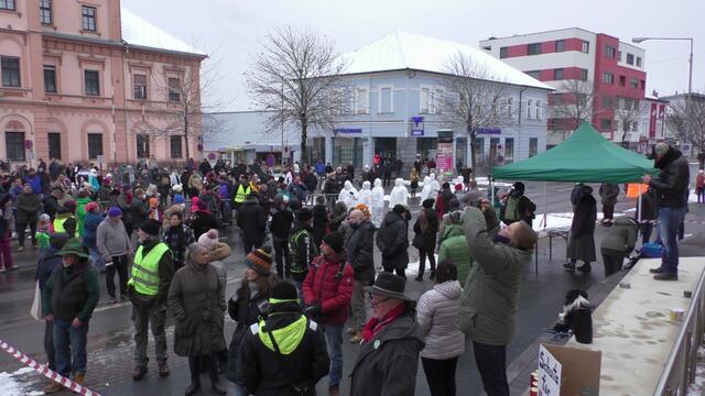 An der Demonstration vor dem Oberwarter Rathaus nahmen rund 250 Personen teil. | Foto: Daniel Stoica
