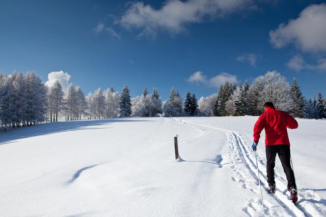 Für den Outdoorsport im Winter eignet sich unter anderem die gespurte Langlaufloipe in Munderfing.