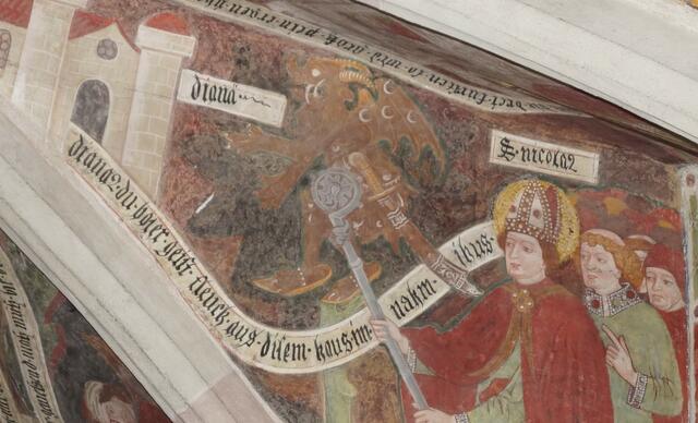 "Diana, du böser Geist, fleuch aus disem Haus..." - Nikolauskirche Klerant, Südtirol