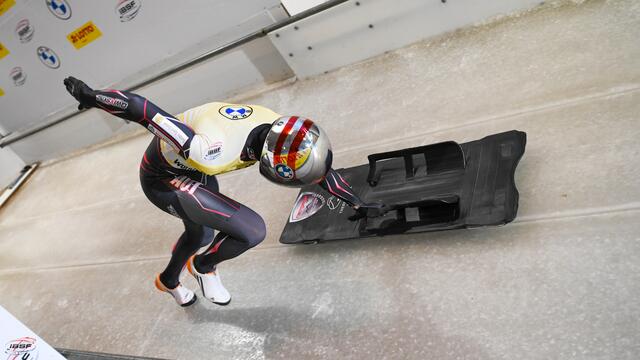 Janine Flock hat auf der vorletzten Station des Skeleton-Weltcups Platz drei belegt und damit vor dem Heim-Finale in einer Woche in Innsbruck-Igls ihre Gesamtführung ausgebaut. | Foto: IBSF