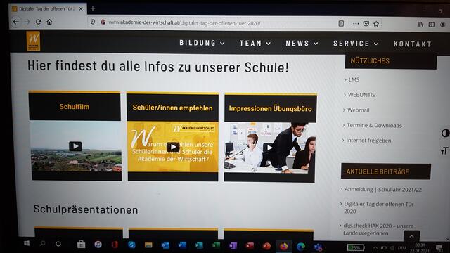 Schulfilme, Präsentationen usw. informieren über das Schulgeschehen