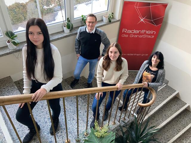 Im Gemeindeamt: Bianca Pichelkastner, Michael Maier, Melissa Wilpernig und Sandra Schneeweiß