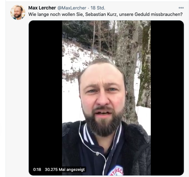 Effektvoll: Max Lercher, allein im Wald.