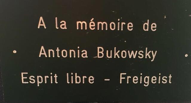 Auf einer Parkbank am Genfer See erinnert eine Plakette an Antonia Bukowsky. | Foto: Prameshuber