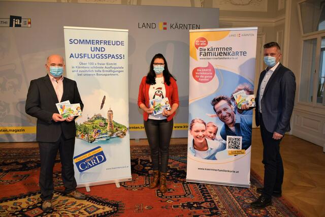 „Kärnten Card“-Obmann Manfred Hautz, Landesrätin Sara Schaar und „Kärnten Card“-Geschäftsführer Anton Fasching (von links) | Foto: Büro LR Schaar