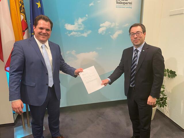 ÖVP-Clubobmann Markus Malle (rechts) und Landtagsabgeordneter Hannes Mak | Foto: ÖVP-Landtagsclub