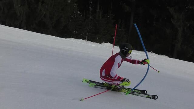 Youngster Philip Hoffmann aus Rothenthurn ist auch ein Jahr nach der für ihn äußerst erfolgreichen Jugend-Olympiade in Lausanne (Gold im RTL und Bronze im Team) perfekt im Tor-Stangenwald unterwegs. | Foto: Hoffmann/KK