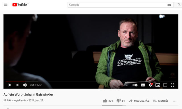 Johann Gaiswinkler war bis vor Kurzem Brigadier des 6. Jägerbrigade in Absam. Dieses T-Shirt wurde ihm zum Verhängnis. | Foto: Youtube/Quo Vadis - Wohin gehst du?