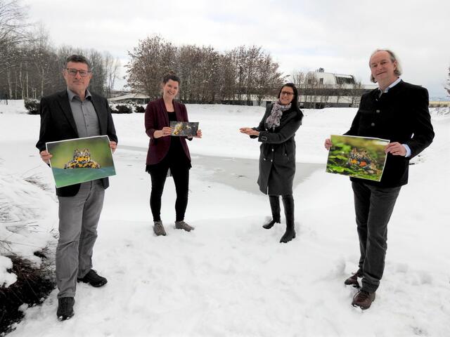 Fachhochschule Kärnten: Michael Jungmeier, Elisabeth Wiegele, Landesrätin Sara Schaar und Martin Schneider (von links) | Foto: FH Kärnten