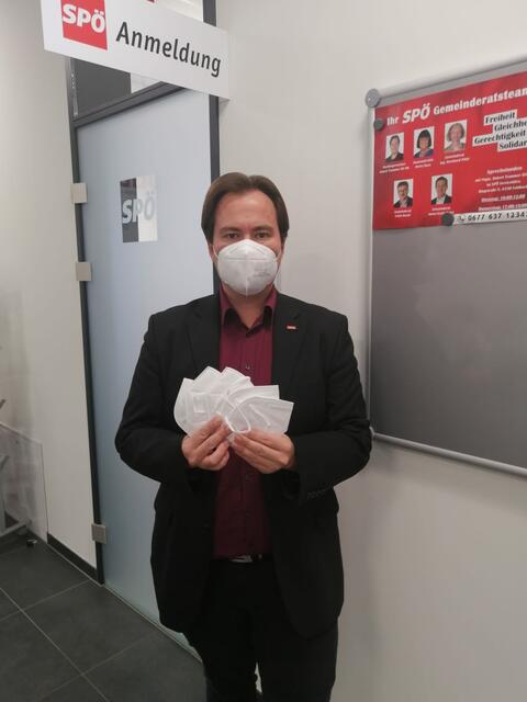 Feldbachs Vizebürgermeister Robert Trummer sieht die Gemeinde bei der Vergabe von günstigen FFP2-Masken in der Verantwortung. | Foto: SPÖ Feldbach