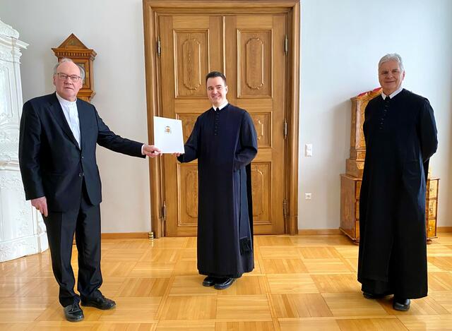 Alois Schwarz, Pater Patrick Schöder und Abt Columban Luser | Foto: Diözese St. Pölten