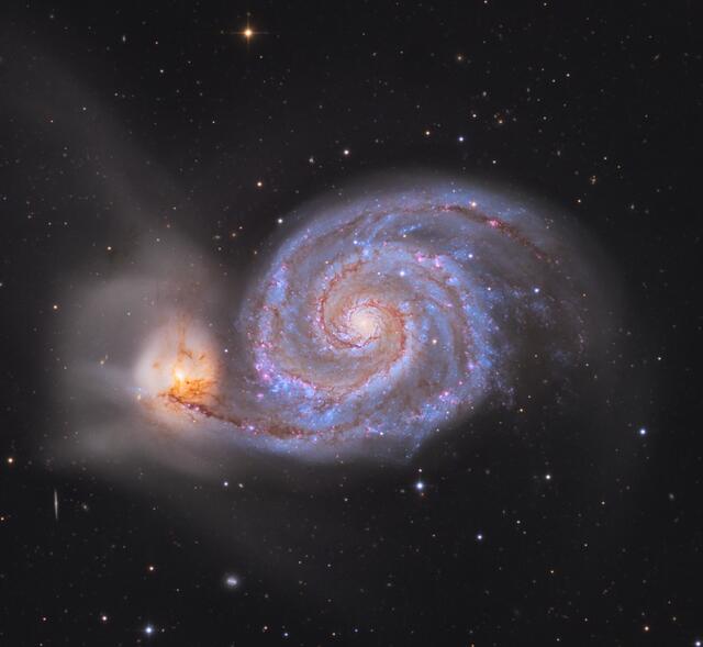 Hess' Fotografien sind wahrhaftig nicht von dieser Welt. Hier im Bild: M51 - (Whirlpoolgalaxie) im Sternbild Jagdhunde. | Foto: Rochus Hess