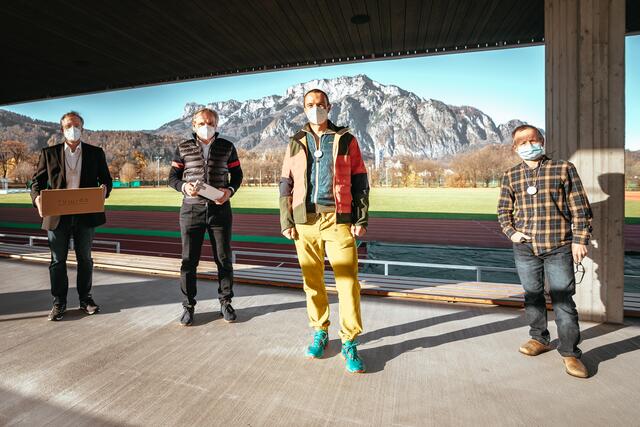 Schutzengelübergabe in Rif: Thomas Fischer, Ferdinand Maier, Gerald Bauer, Christian Schiefermueller. | Foto: ruwido