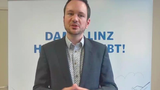 In einer Video-Pressekonferenz stellt FPÖ-Gemeinderat Peter Stumptner Eckpunkte des Sozialprogramms vor.