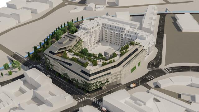 Das geplante Gebäude ist sehr gut in die öffentliche Infrastruktur eingebunden – es befindet sich in kurzer Gehdistanz zum Hauptplatz Liesing wie auch in unmittelbarer Nähe zum Bahnhof Liesing. | Foto: AW Architekten ZT GmbH