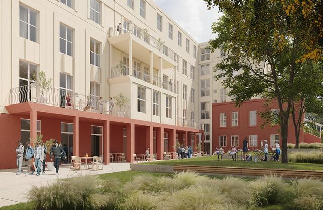 So soll das orthopädische Spital Ende 2022 aussehen. Danach wird es vorerst zum Ausweichquartier für das BG Klostergasse. | Foto: Franz und Sue ZT GmbH