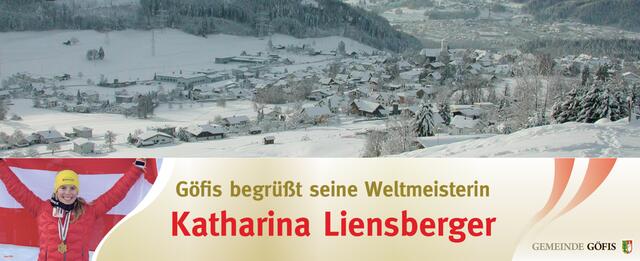 Auf der Website der Gemeinde Göfis wurde Katharina Liensberger entsprechend empfangen.